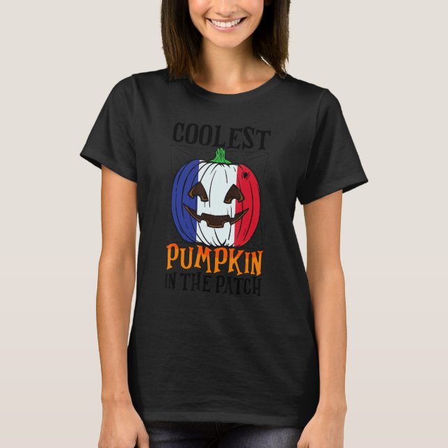 Coolest Pumpkin In The Patch French Flag Jack Ou20 T-Shirt (Front)