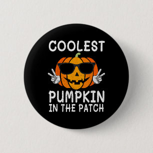 Coolest Pumpkin In The Patch Fun Boys Girls Kids H 6 Cm Round Badge