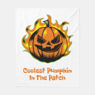 Coolest Pumpkin In The Patch Funny Halloween Men Fleece Blanket