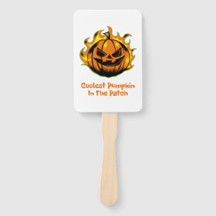 Coolest Pumpkin In The Patch Funny Halloween Men Hand Fan