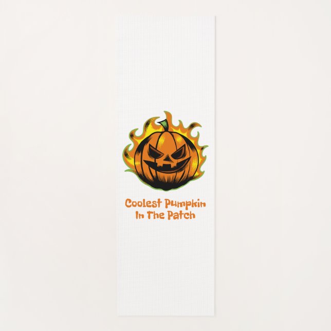 Coolest Pumpkin In The Patch Funny Halloween Men Yoga Mat (Front)