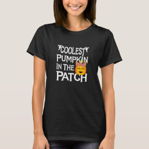Coolest Pumpkin In The Patch Girls Kids Halloween  T-Shirt