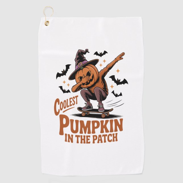 Coolest Pumpkin in the Patch Golf Towel (Front)