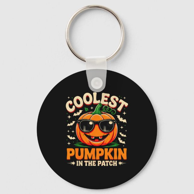 Coolest Pumpkin In The Patch Groovy Halloween For  Key Ring (Front)