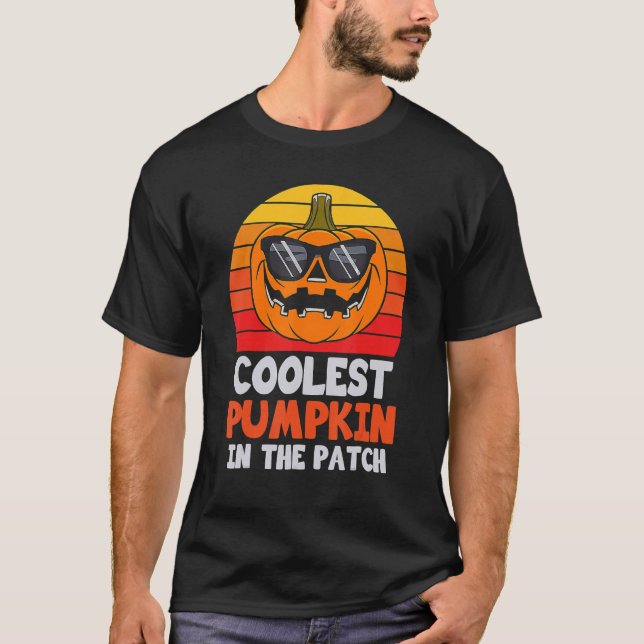 Coolest Pumpkin In The Patch Halloween Boys Girls  T-Shirt (Front)