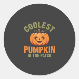 Coolest Pumpkin In The Patch Halloween Design Classic Round Sticker