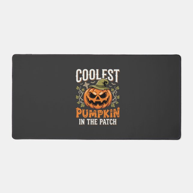 Coolest Pumpkin in the Patch Halloween Design Desk Mat (Front)