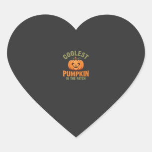 Coolest Pumpkin In The Patch Halloween Design Heart Sticker