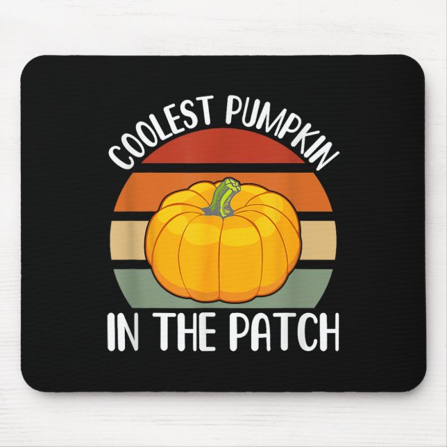 Coolest Pumpkin In The Patch Halloween For Men And Mouse Mat (Front)