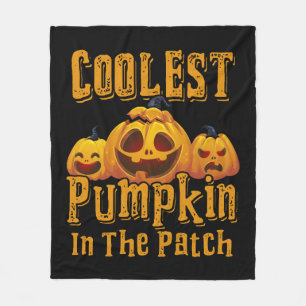 Coolest Pumpkin In The Patch Halloween Funny Fleece Blanket