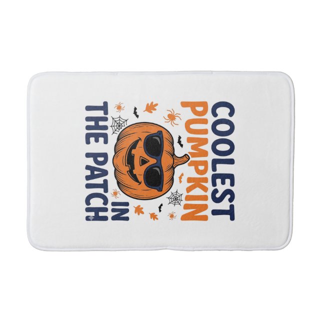 Coolest Pumpkin in the Patch Halloween Shirt_1 Bath Mat (Front)