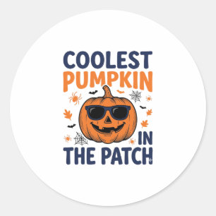 Coolest Pumpkin in the Patch Halloween Shirt_1 Classic Round Sticker