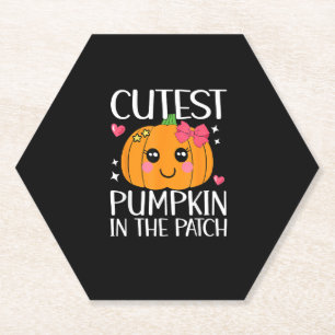 Coolest Pumpkin In The Patch Halloween Thanksgivin Paper Coaster