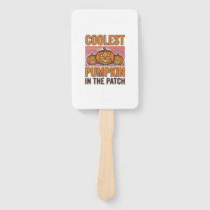 Coolest Pumpkin in the Patch Halloween Vintage Des Hand Fan