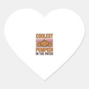 Coolest Pumpkin in the Patch Halloween Vintage Des Heart Sticker
