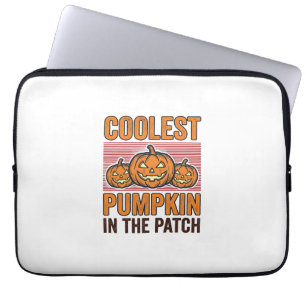 Coolest Pumpkin in the Patch Halloween Vintage Des Laptop Sleeve