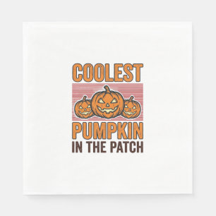 Coolest Pumpkin in the Patch Halloween Vintage Des Napkin