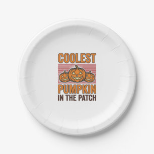 Coolest Pumpkin in the Patch Halloween Vintage Des Paper Plate