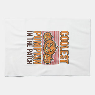 Coolest Pumpkin in the Patch Halloween Vintage Des Tea Towel