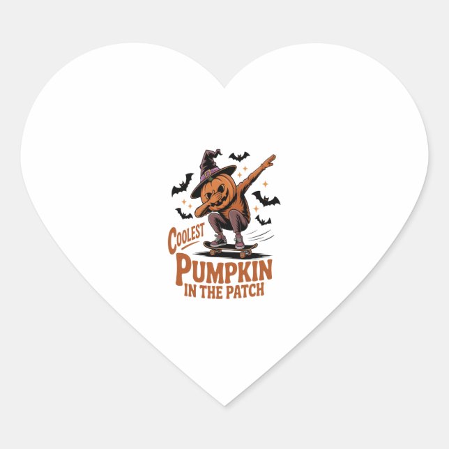 Coolest Pumpkin in the Patch Heart Sticker (Front)