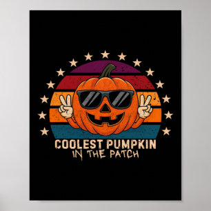 Coolest Pumpkin In The Patch Kids Boys Toddler Hal Poster