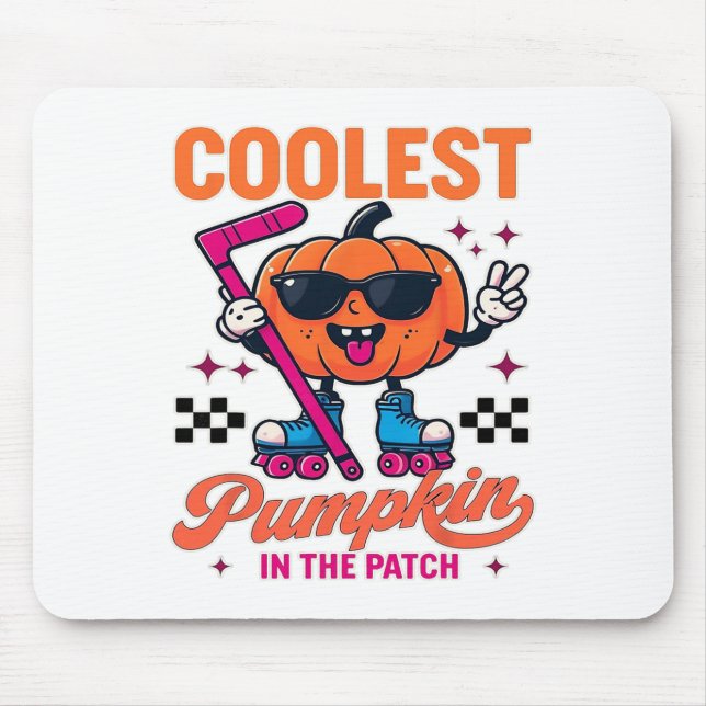 Coolest Pumpkin In The Patch – Roller Hockey Fun D Mouse Mat (Front)