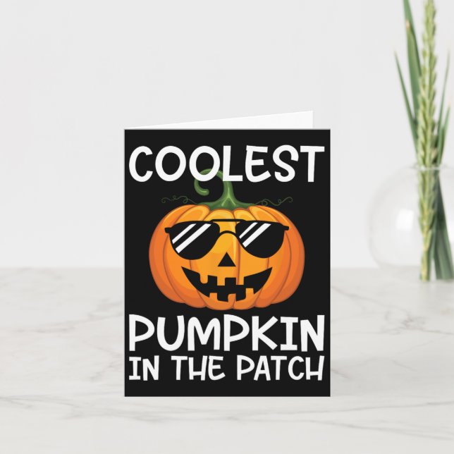 Coolest Pumpkin In The Patch Toddler Kids Boys Hal Card (Front)