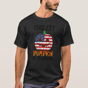Coolest Pumpkin In The Patch US Flag Jack Ou2019 L T-Shirt