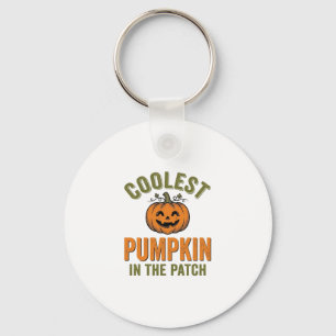 Coolest Pumpkin in the Patch Vintage Halloween Des Key Ring