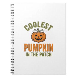 Coolest Pumpkin in the Patch Vintage Halloween Des Notebook