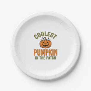 Coolest Pumpkin in the Patch Vintage Halloween Des Paper Plate