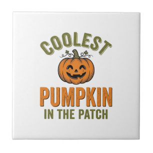 Coolest Pumpkin in the Patch Vintage Halloween Des Tile