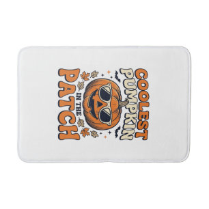 Coolest Pumpkin In The Patch Vintage Halloween Shi Bath Mat