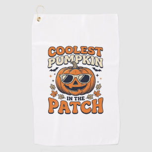 Coolest Pumpkin In The Patch Vintage Halloween Shi Golf Towel
