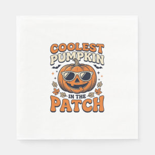 Coolest Pumpkin In The Patch Vintage Halloween Shi Napkin