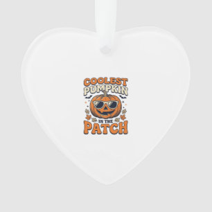 Coolest Pumpkin In The Patch Vintage Halloween Shi Ornament