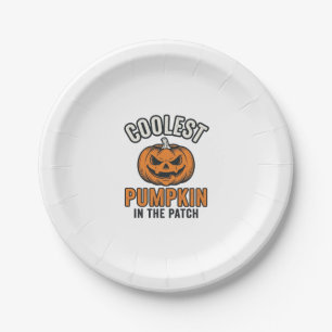 Coolest Pumpkin in the Patch Vintage Halloween Shi Paper Plate