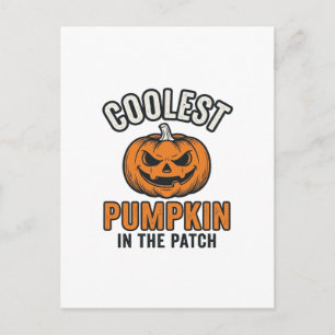 Coolest Pumpkin in the Patch Vintage Halloween Shi Postcard