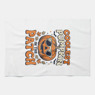 Coolest Pumpkin In The Patch Vintage Halloween Shi Tea Towel