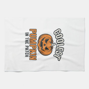 Coolest Pumpkin in the Patch Vintage Halloween Shi Tea Towel