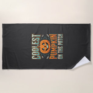 Coolest Pumpkin On The Patch Halloween Design_1 Beach Towel