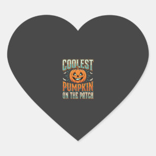 Coolest Pumpkin On The Patch Halloween Design_1 Heart Sticker