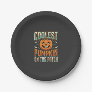 Coolest Pumpkin On The Patch Halloween Design_1 Paper Plate