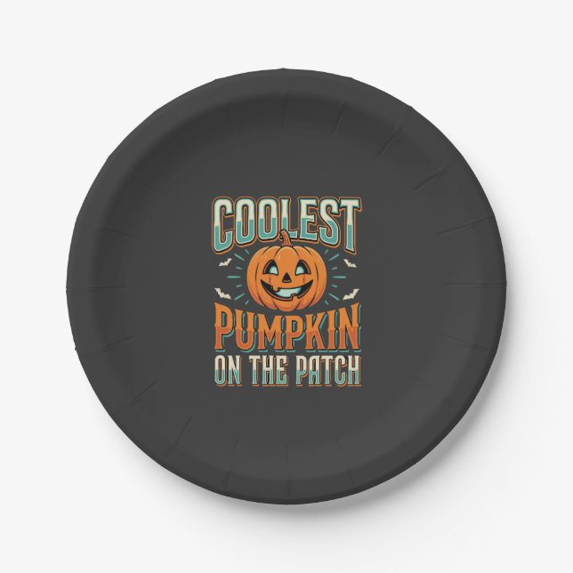 Coolest Pumpkin On The Patch Halloween Design_1 Paper Plate (Front)