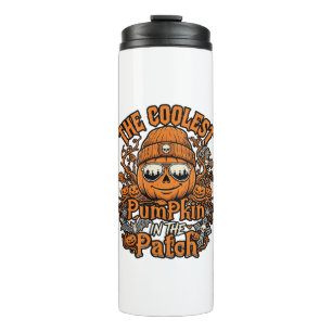 Coolest Pumpkin Patch Halloween Beanie Sunglasses Thermal Tumbler
