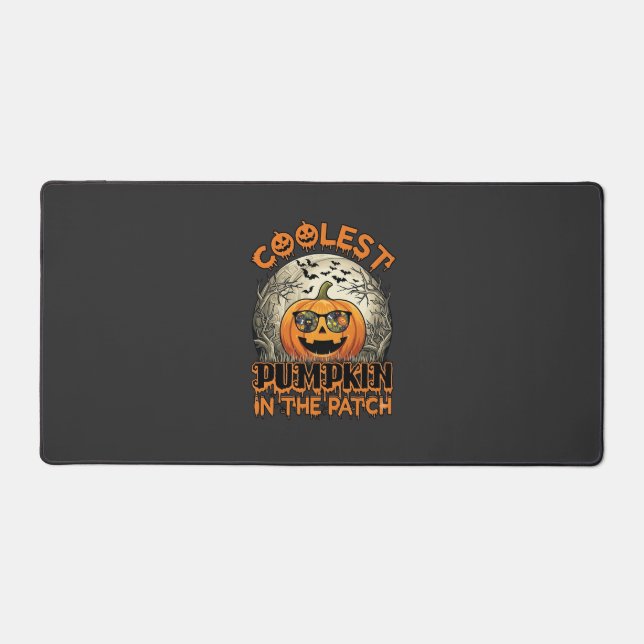 Coolest Pumpkin Patch Halloween Spooky Sunglasses_ Desk Mat (Front)
