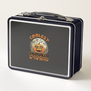 Coolest Pumpkin Patch Halloween Spooky Sunglasses_ Metal Lunch Box