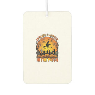 Coolest Pumpkin Patch Halloween Witch Spiders Grav Car Air Freshener