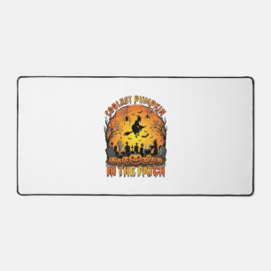 Coolest Pumpkin Patch Halloween Witch Spiders Grav Desk Mat