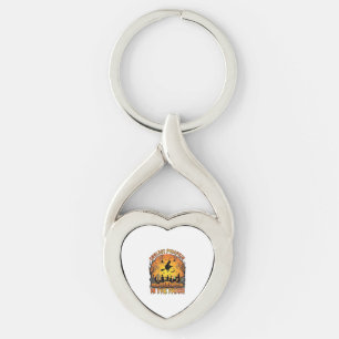 Coolest Pumpkin Patch Halloween Witch Spiders Grav Key Ring